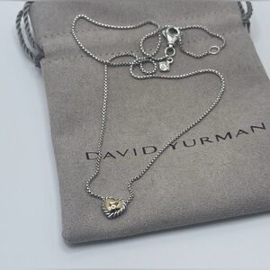 David Yurman 925 Sterling Silver and 18k Gold Cookie Classic Heart Necklace